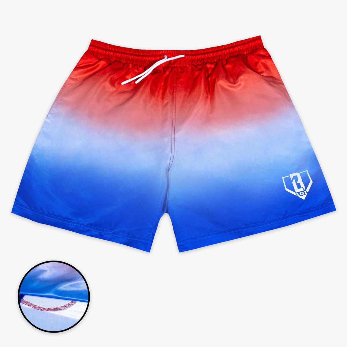 Gradient Swim Trunks - Red/White/Blue