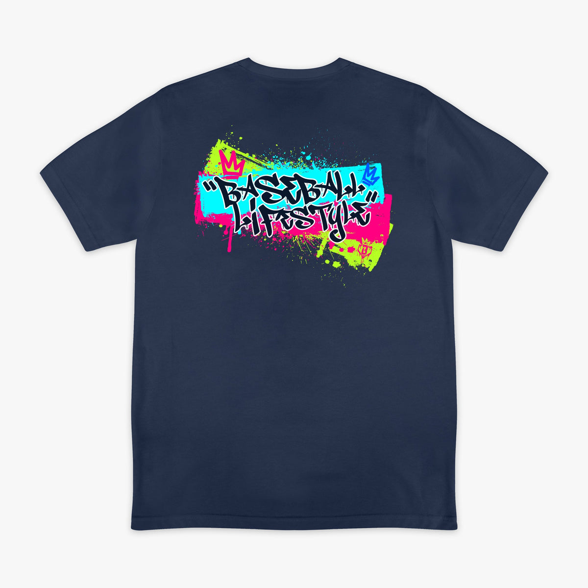 Graffiti Crown Tee - Navy