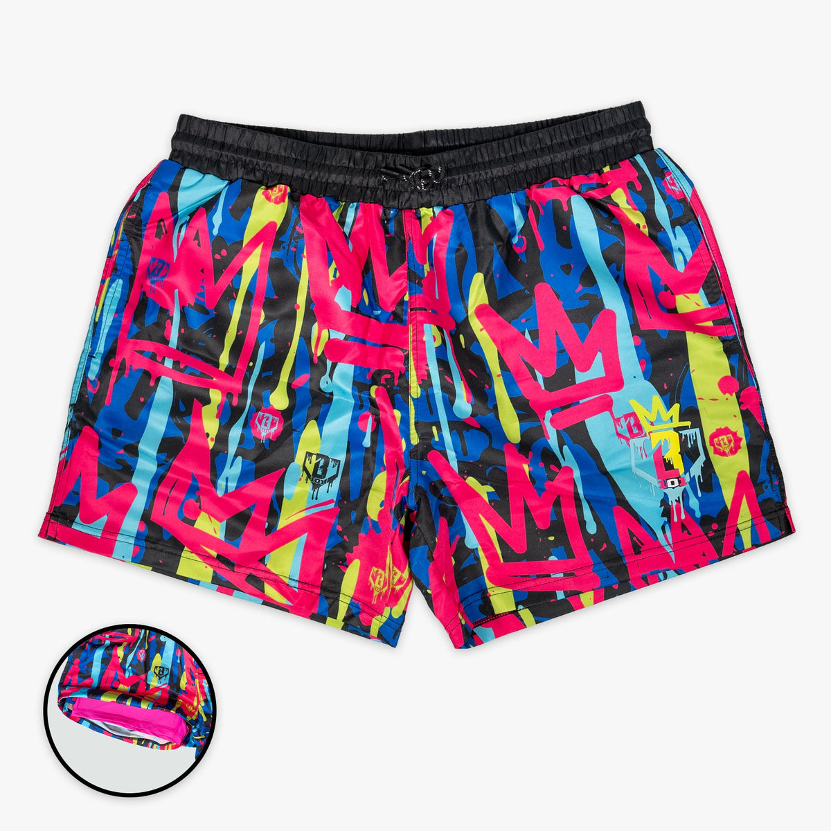 Graffiti Crown Swim Trunks with Compression Liner