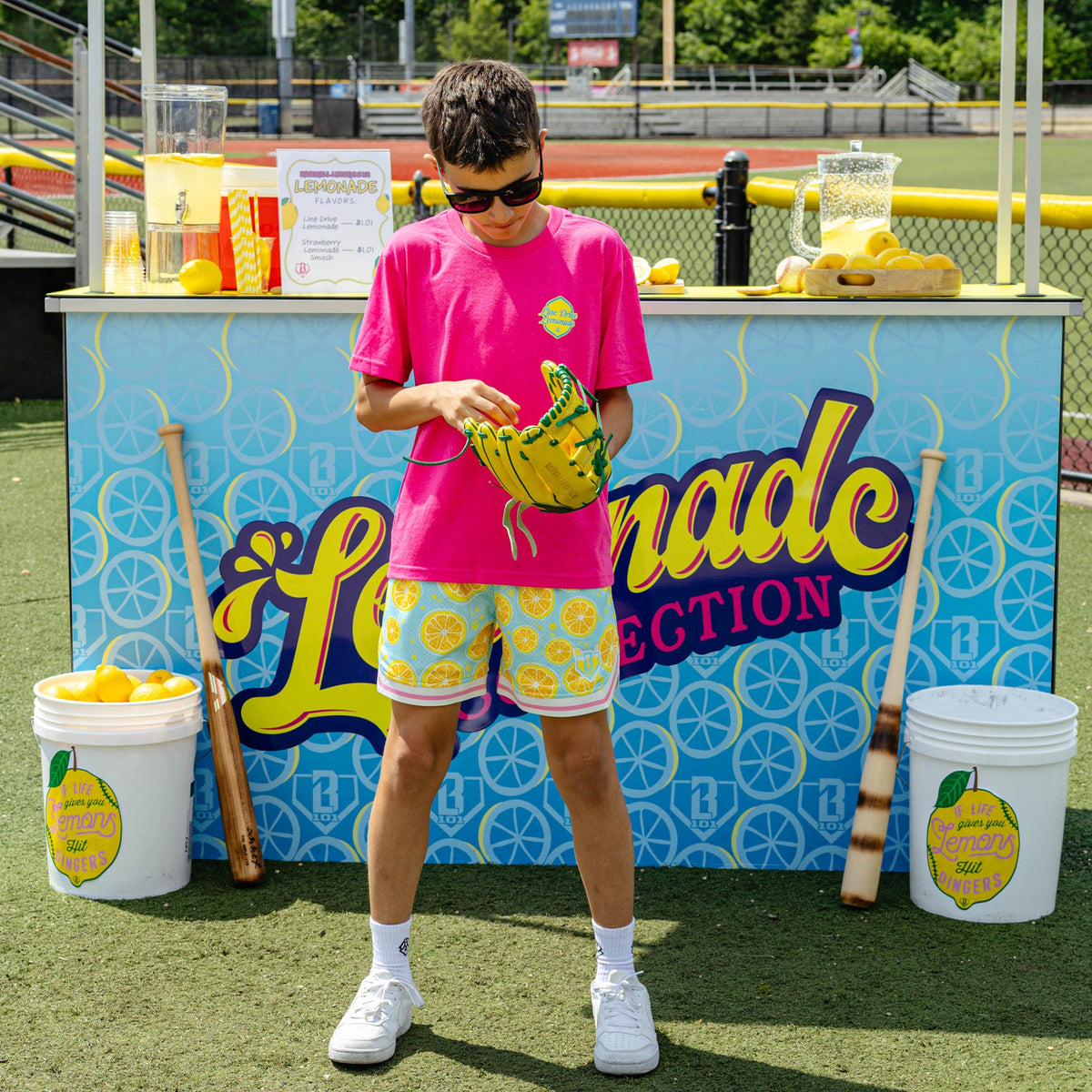 Lemon Squeeze Youth Court Shorts - Blue