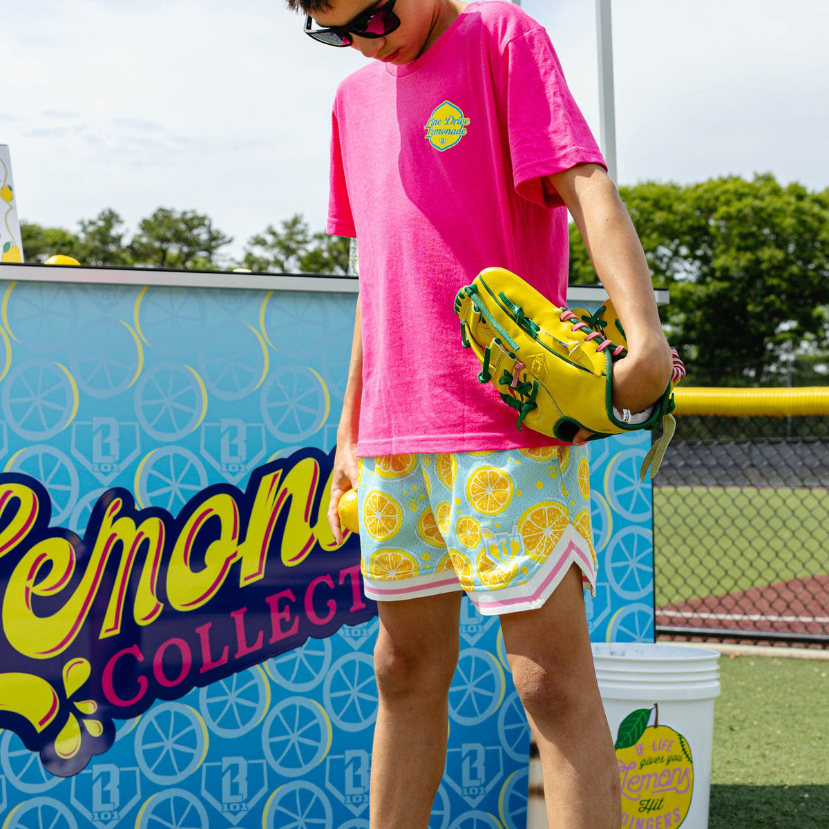 Lemon Squeeze Youth Court Shorts - Blue