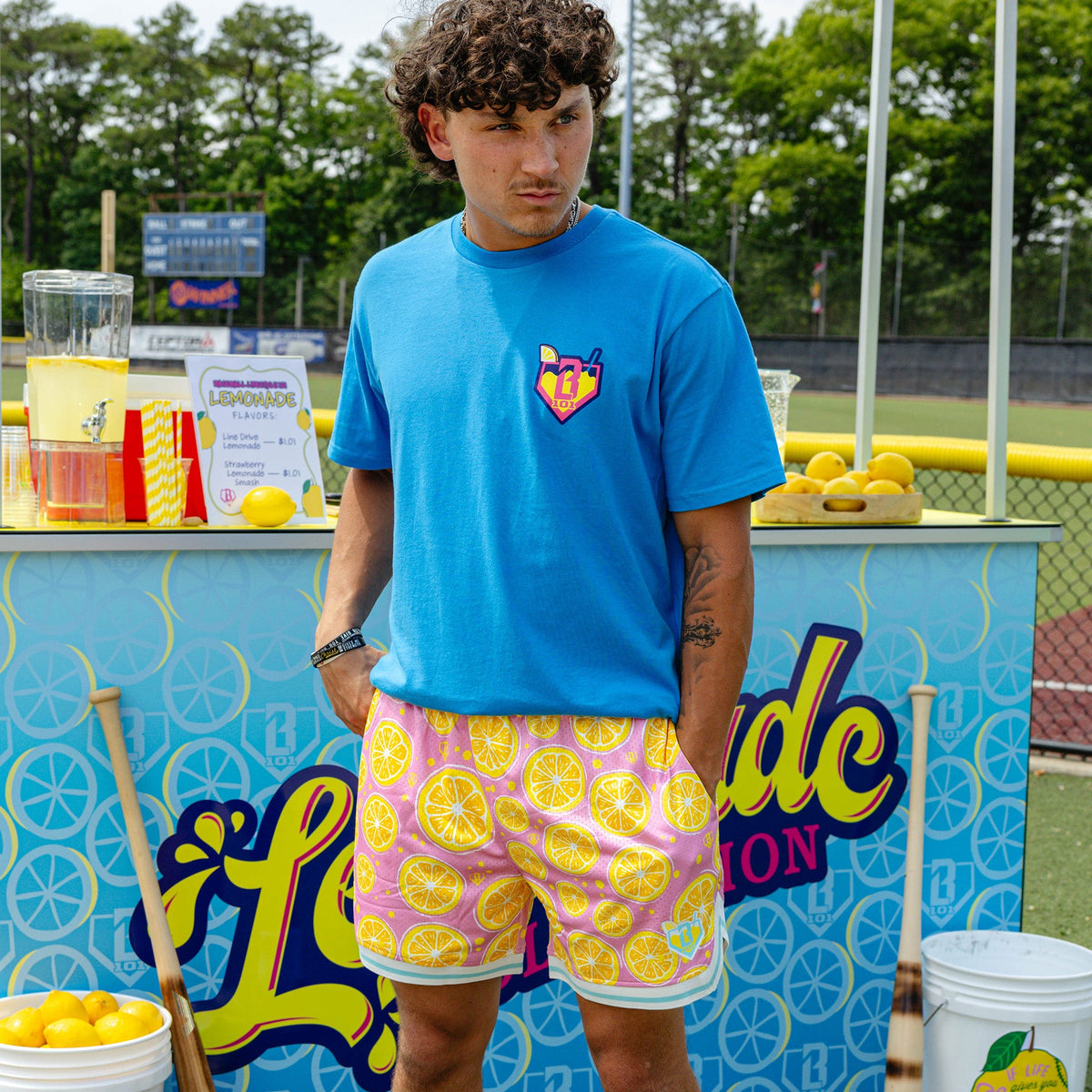 Lemon Squeeze Court Shorts - Pink