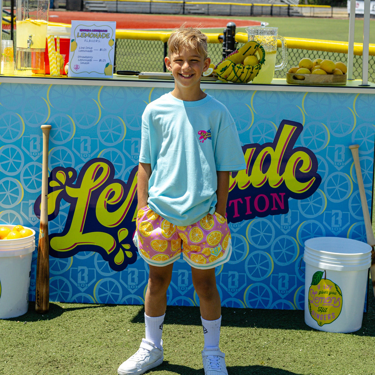 Lemon Squeeze Youth Court Shorts - Pink