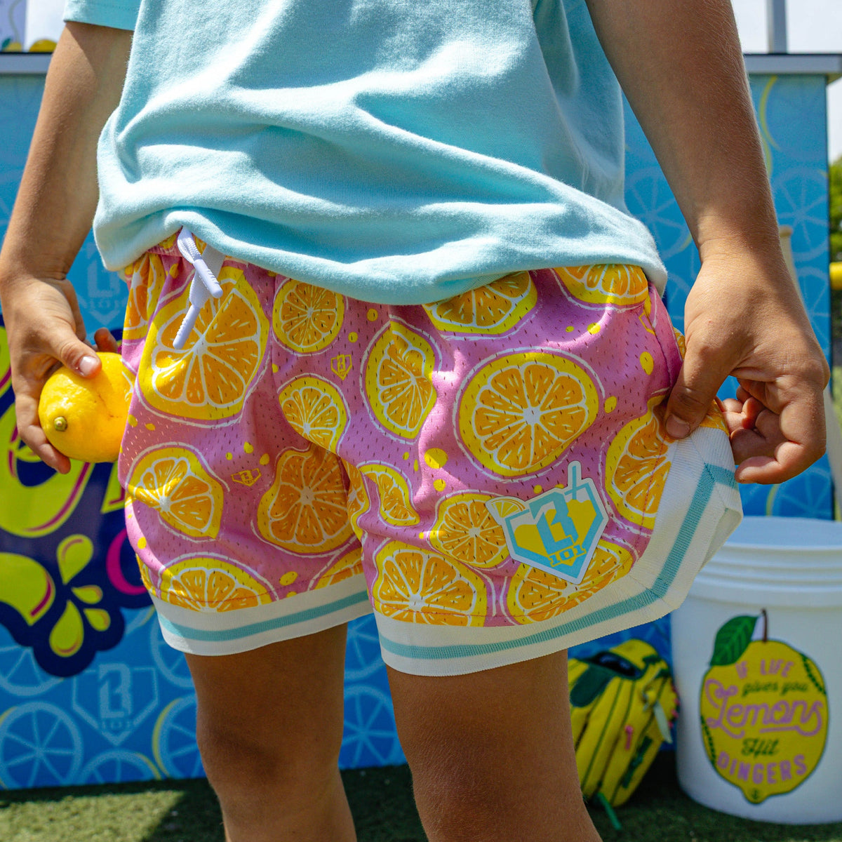 Lemon Squeeze Youth Court Shorts - Pink