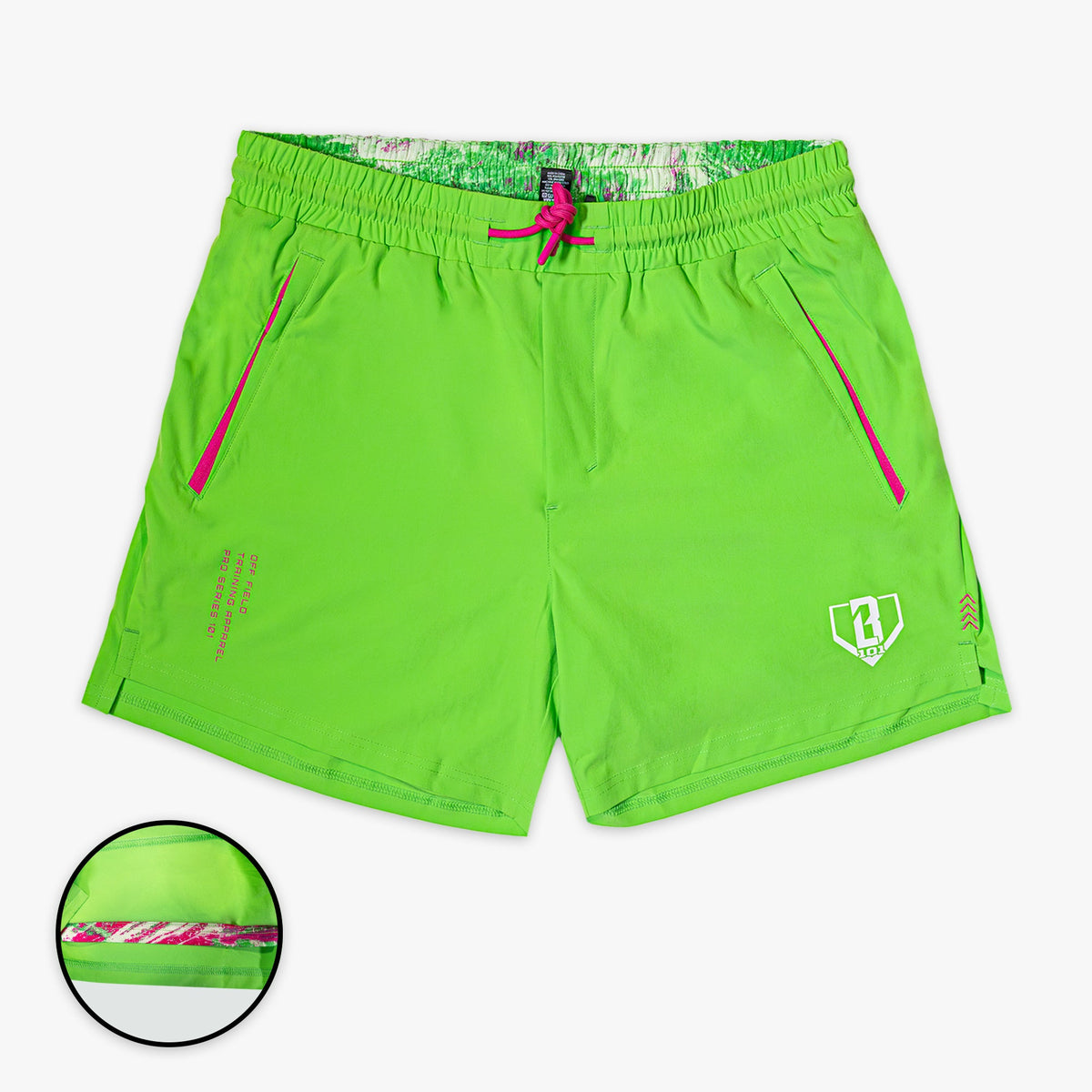 Realtree Pro Series Shorts V2 with Liner - Green/Aspect-Pink