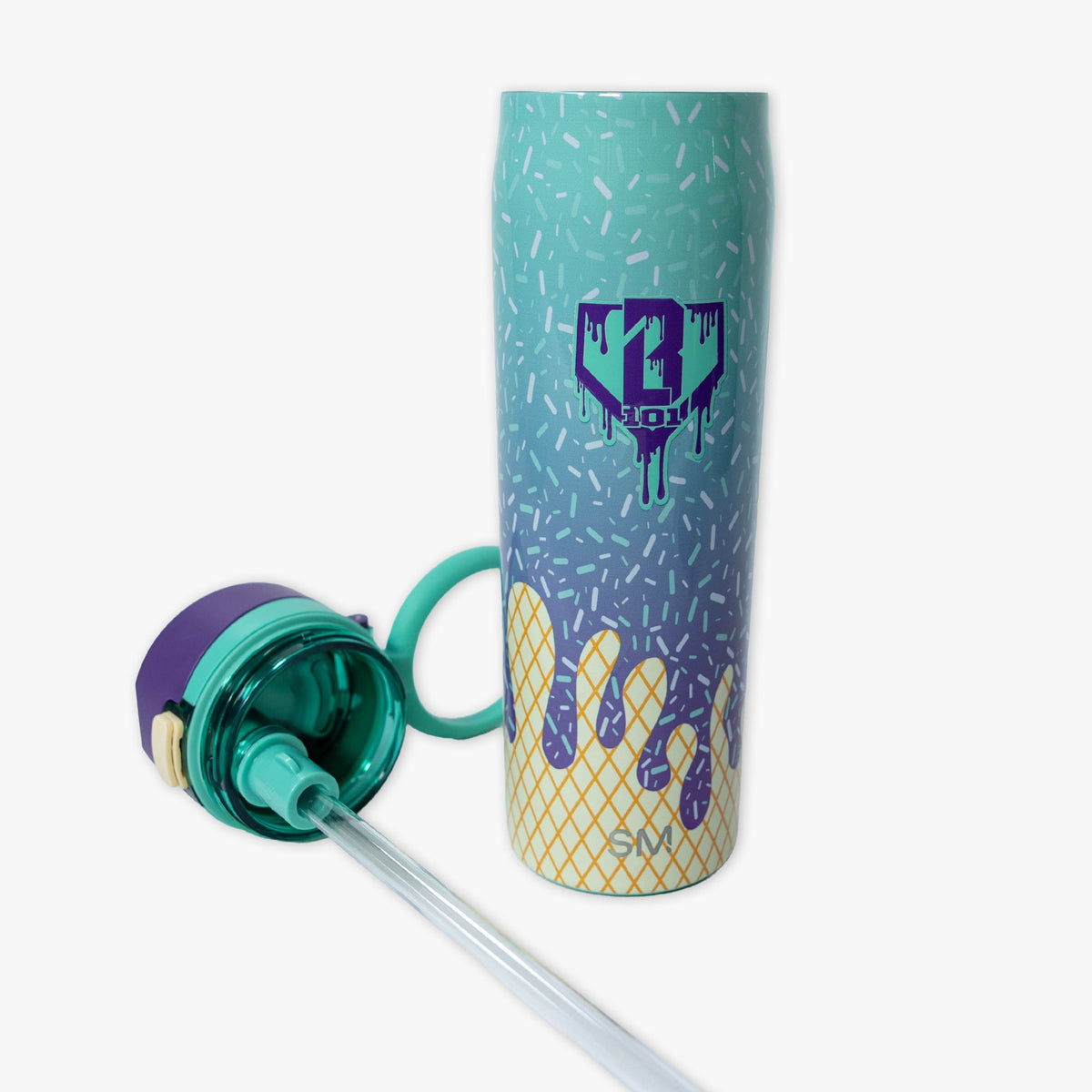Mesa Loop Water Bottle with Covered Straw - Galaxy Grape Ice Cream