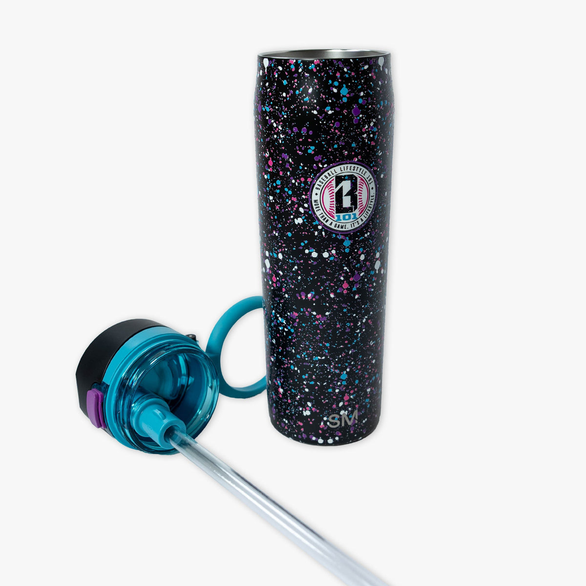 Mesa Loop Water Bottle with Covered Straw - Splatter Galaxy