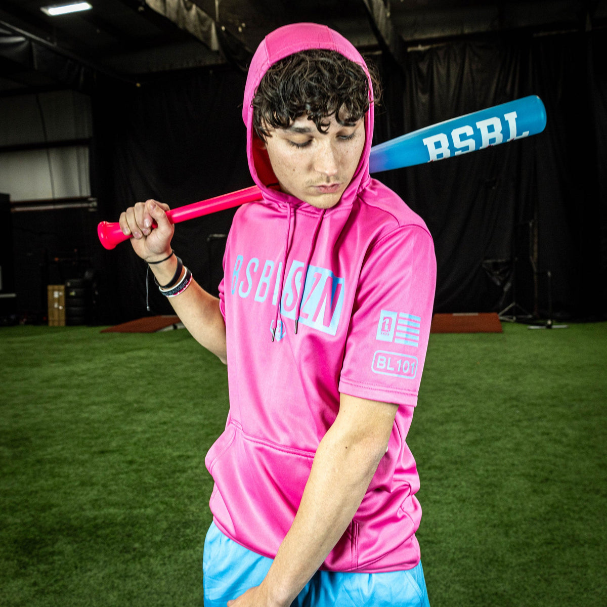 BSBL-SZN Short Sleeve Hoodie V2 - Cotton Candy Pink