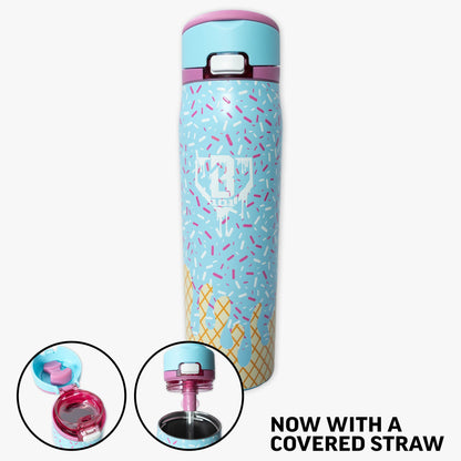 Mesa Loop Water Bottle with Covered Straw - Cotton Candy Ice Cream