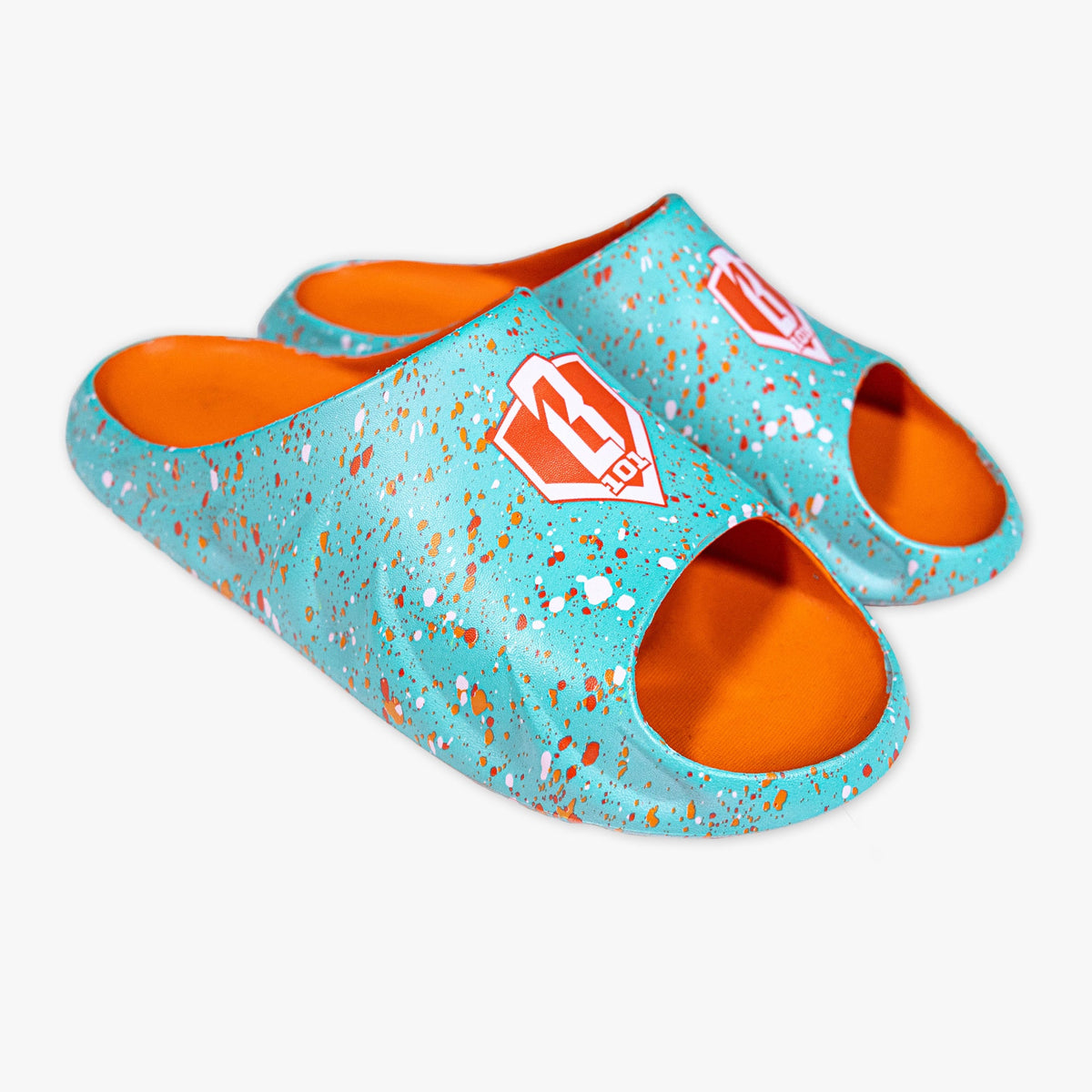 Youth Slides - Splatter Teal