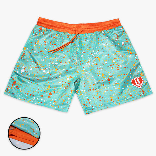 Splatter Youth Swim Trunks - Teal