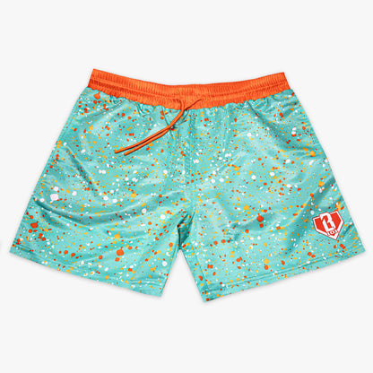 Splatter Youth Swim Trunks - Teal