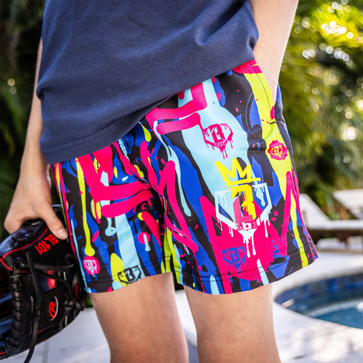 Graffiti Crown Swim Trunks with Compression Liner