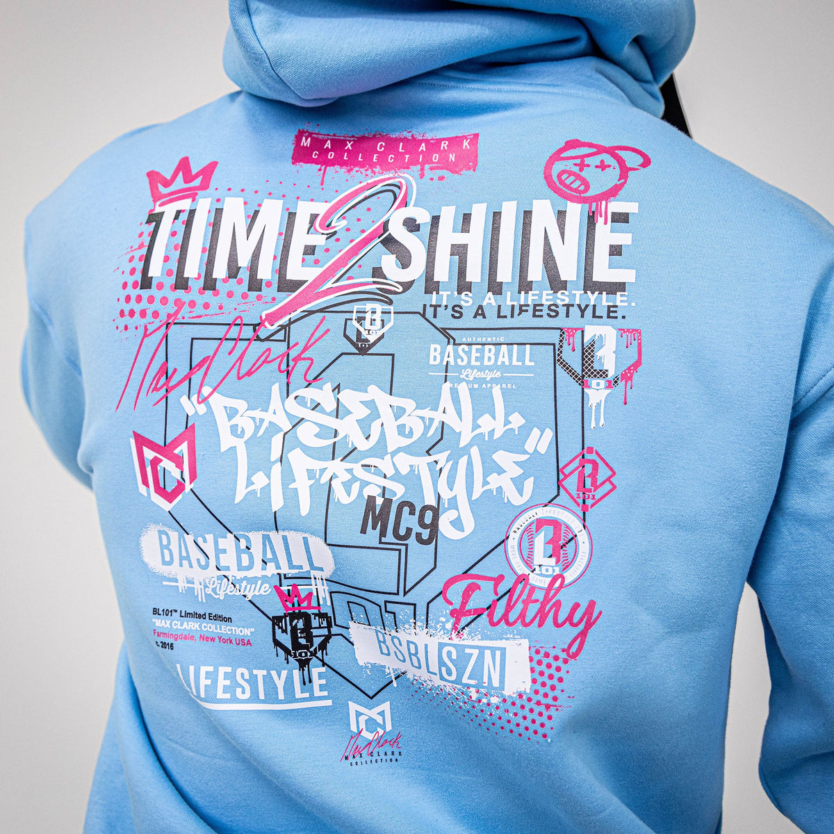 Time 2 Shine Icons Hoodie - Cotton Candy Blue