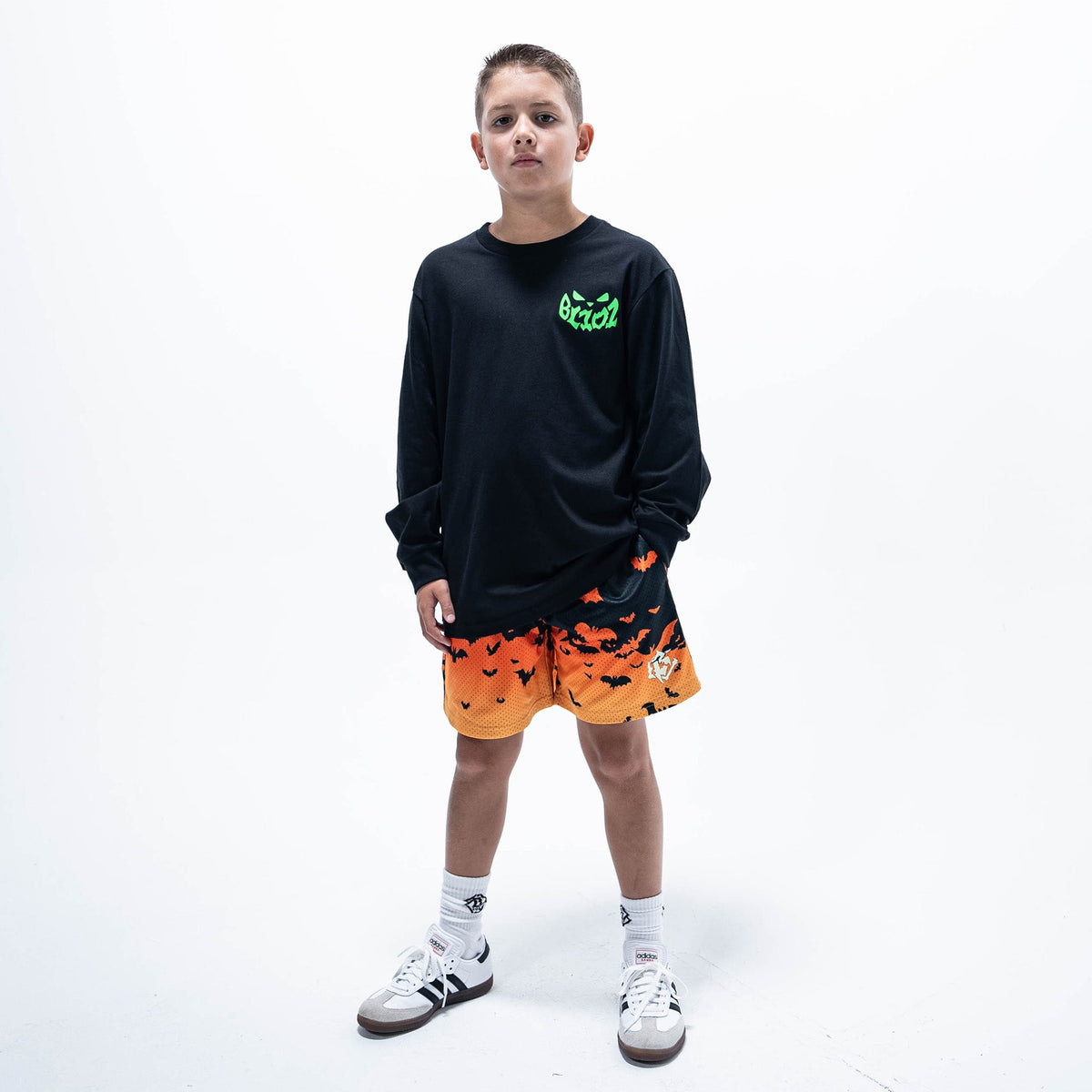 Bat Gradient Youth Shorts - Orange