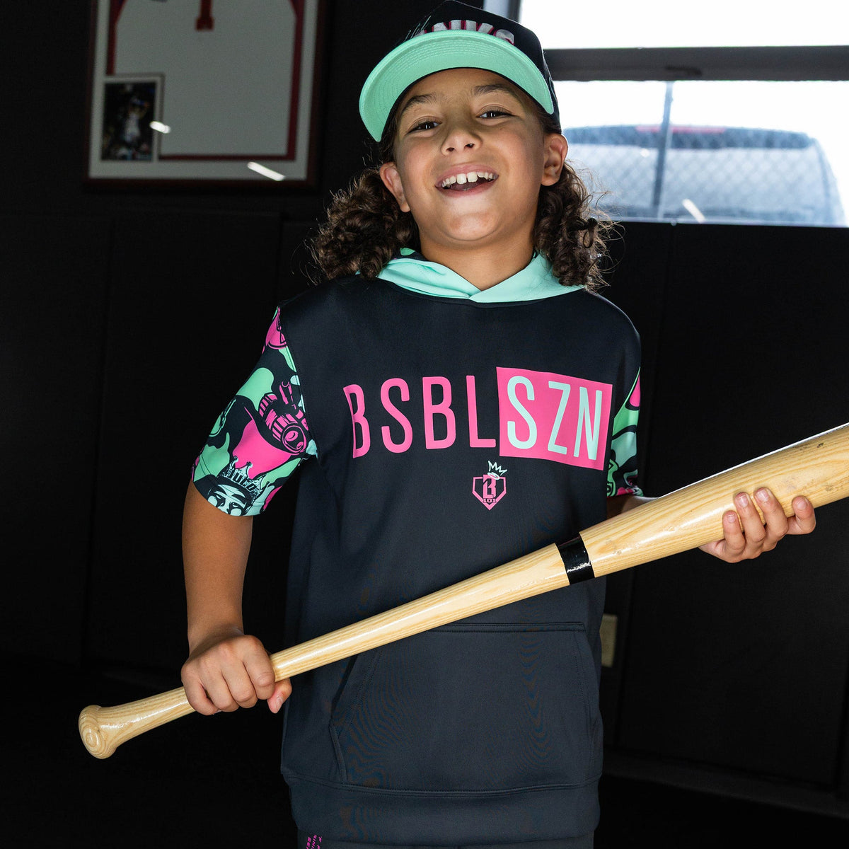 King Of JUCO BSBL-SZN Youth Short Sleeve Hoodie V3
