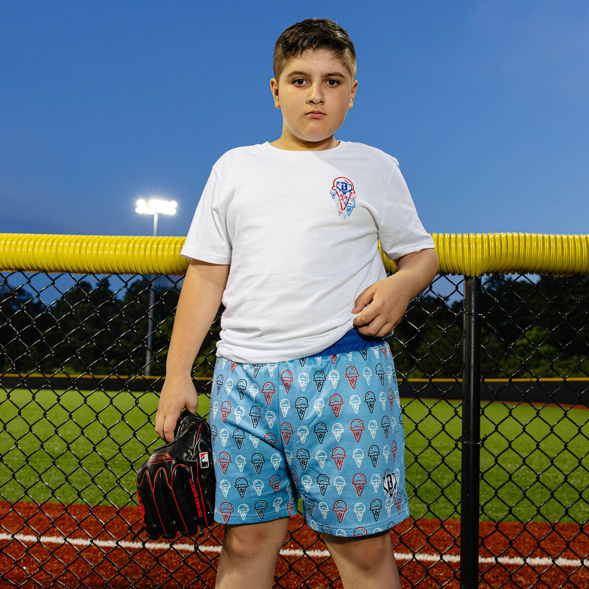 Scoops Ice Cream Youth Shorts - Light Blue