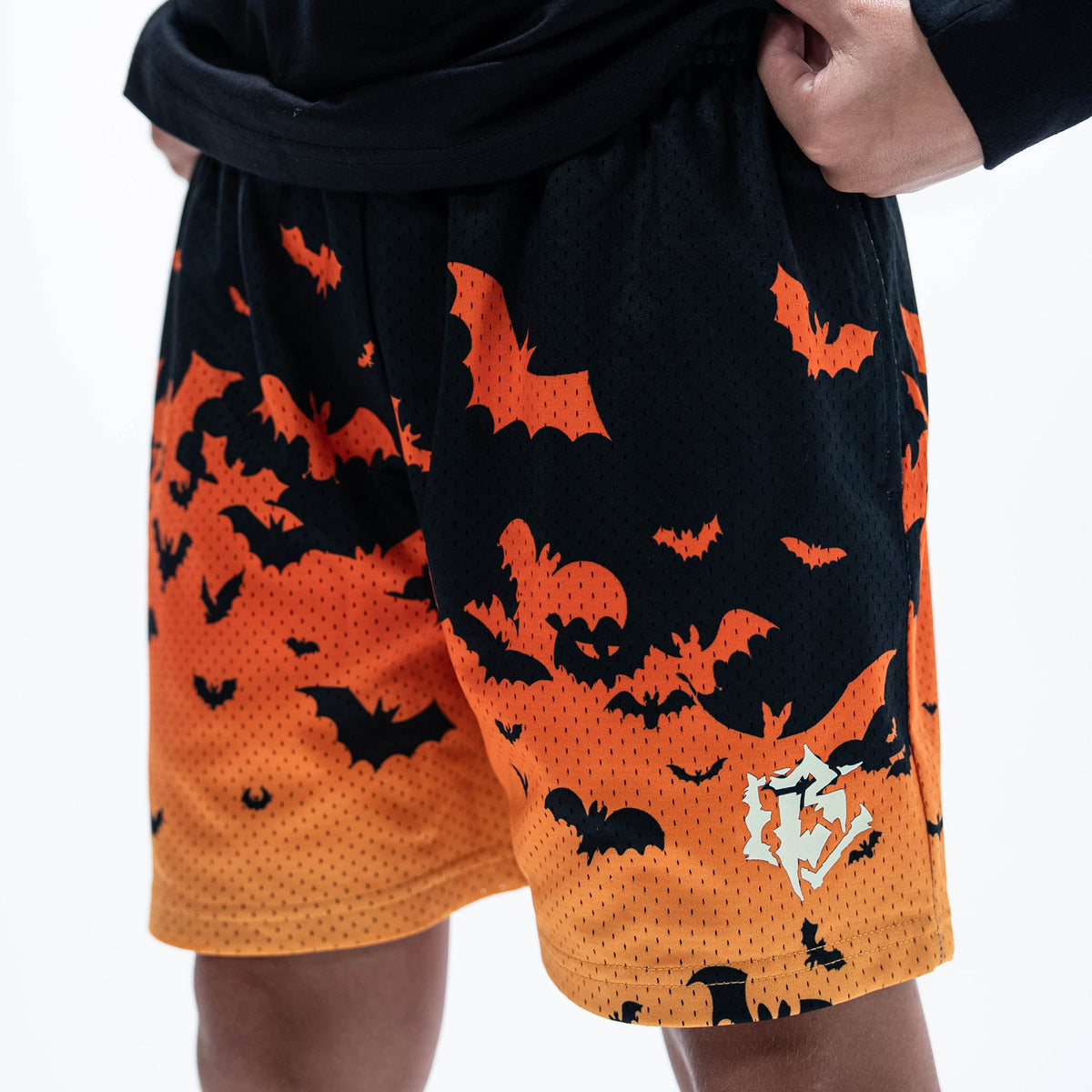 Bat Gradient Youth Shorts - Orange