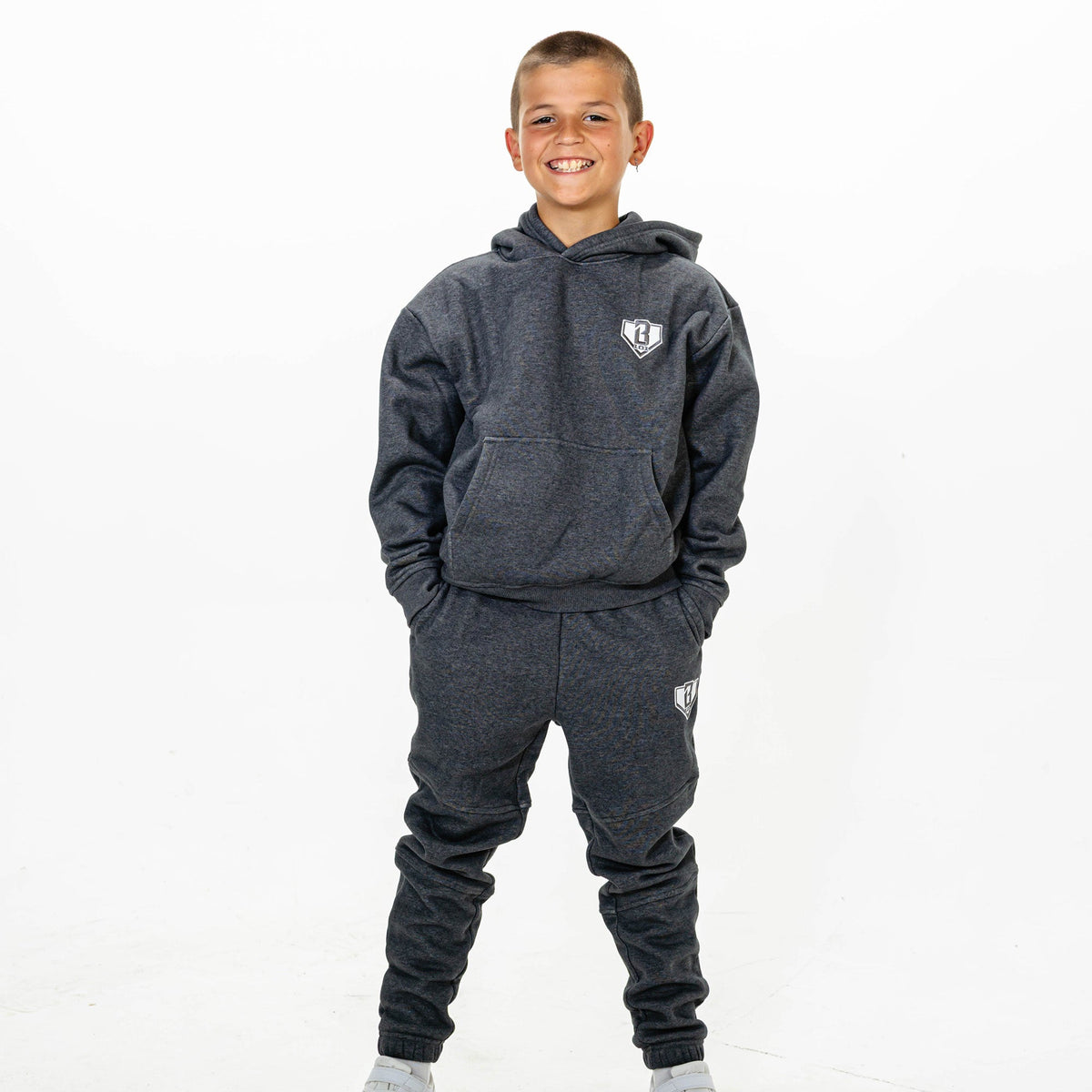 Baseline Youth Hoodie - Heather Charcoal