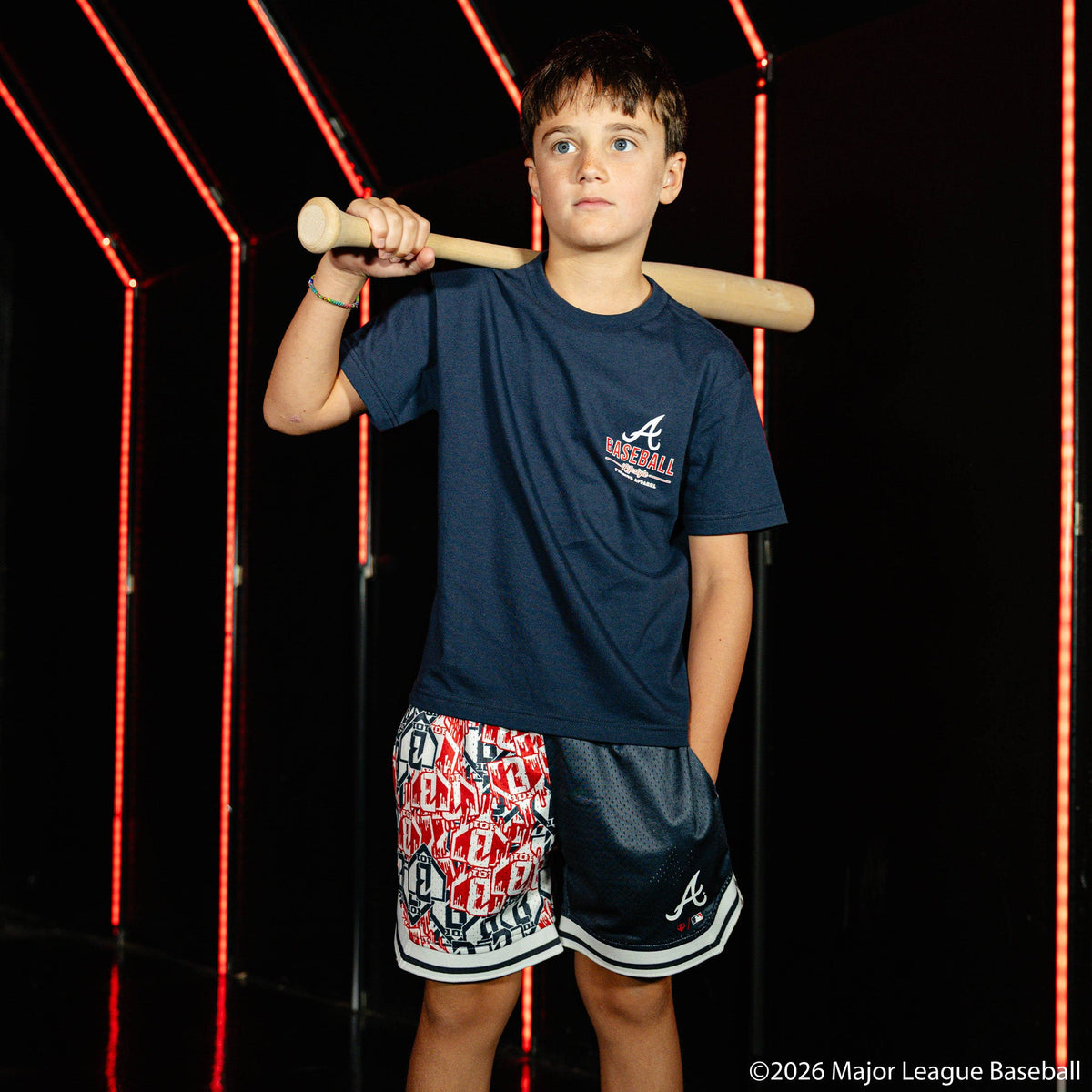 Atlanta Braves Sticker Youth Court Shorts
