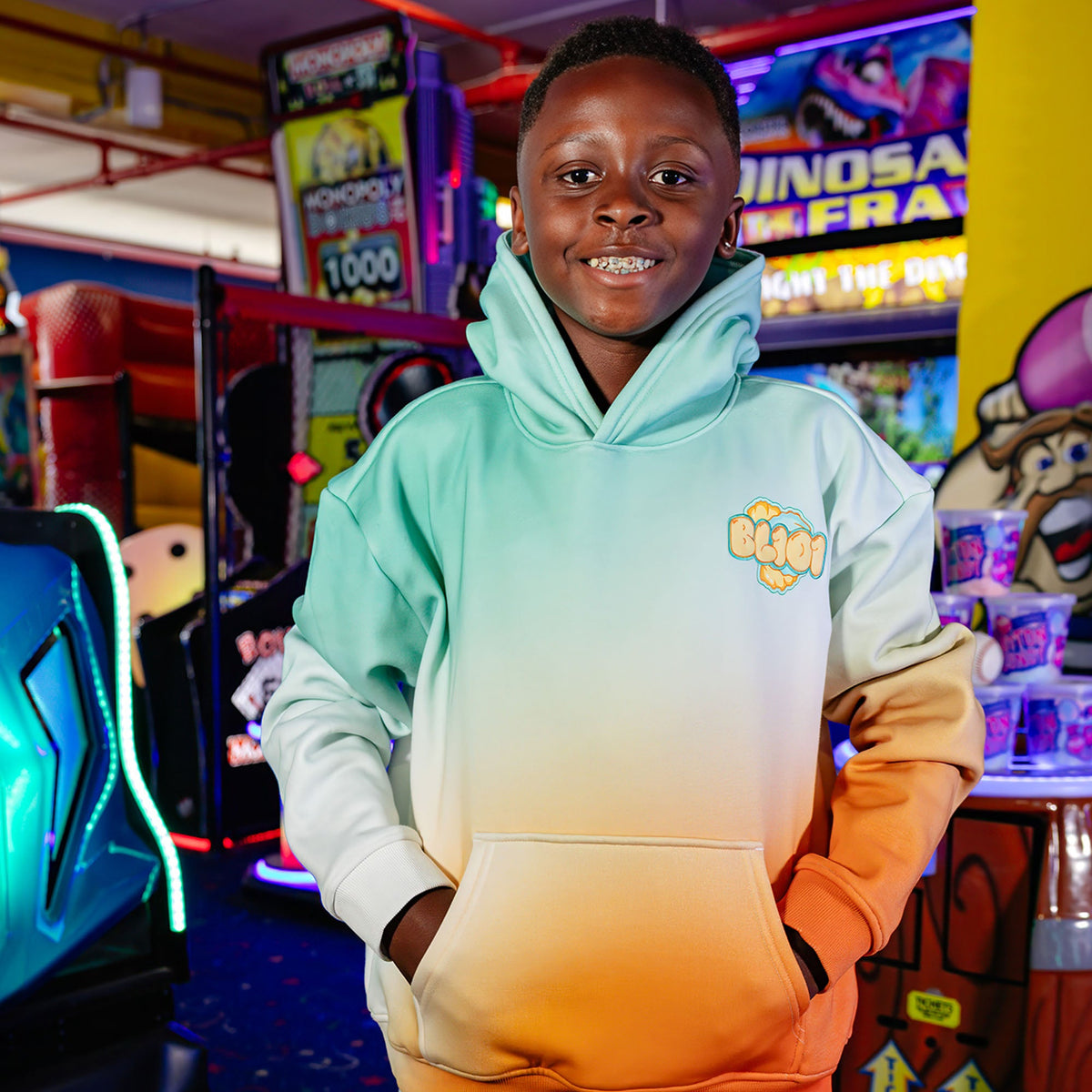Cotton Candy Youth Hoodie - Tangerine Freeze