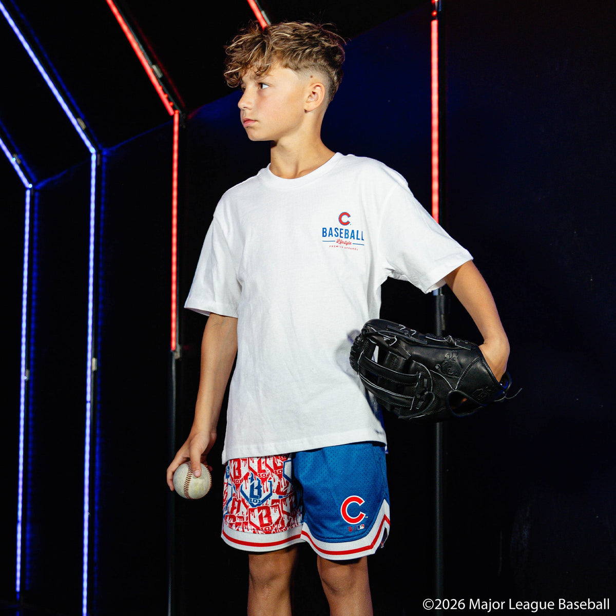 Chicago Cubs Sticker Youth Court Shorts