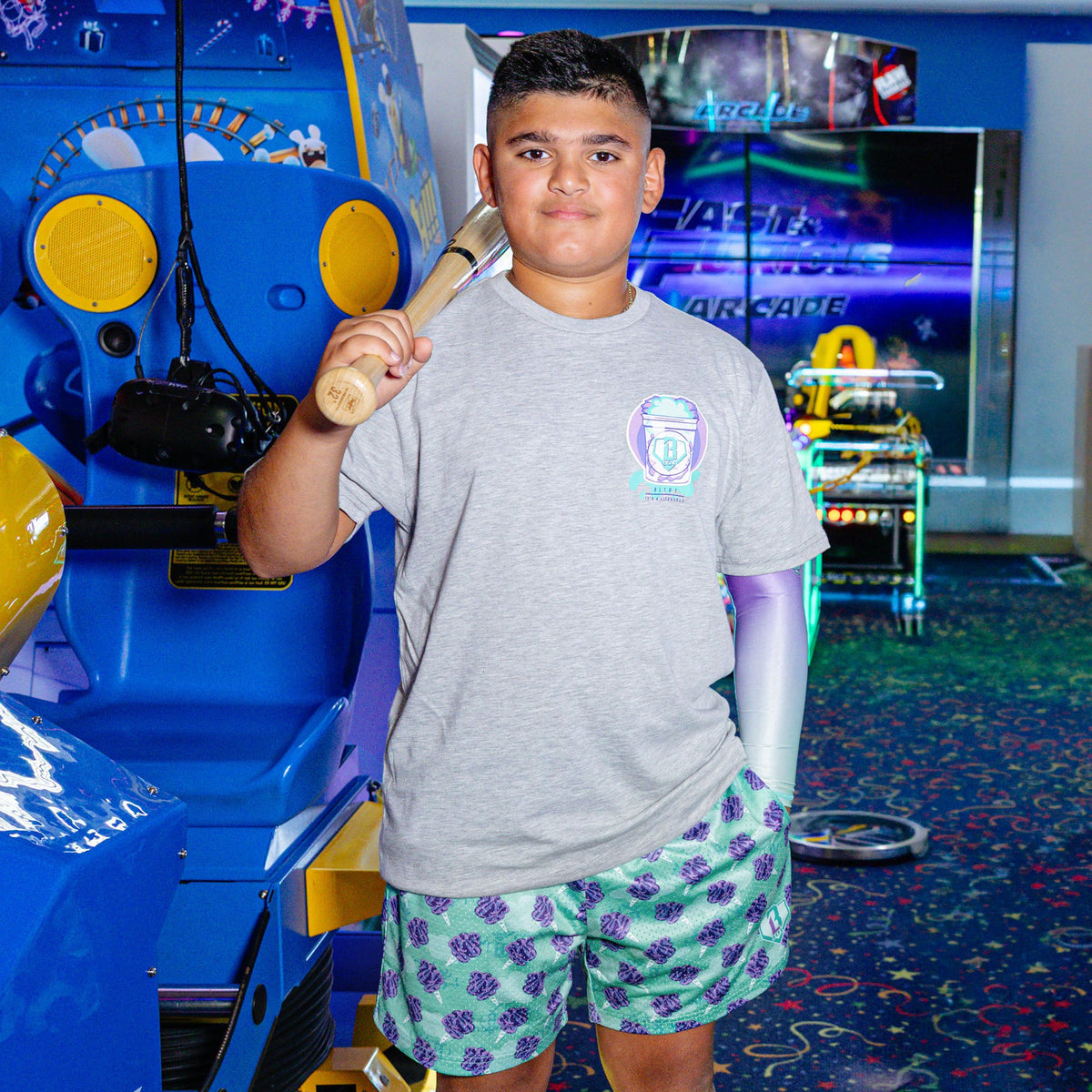 Home Run Sugar Youth Shorts - Galaxy Grape