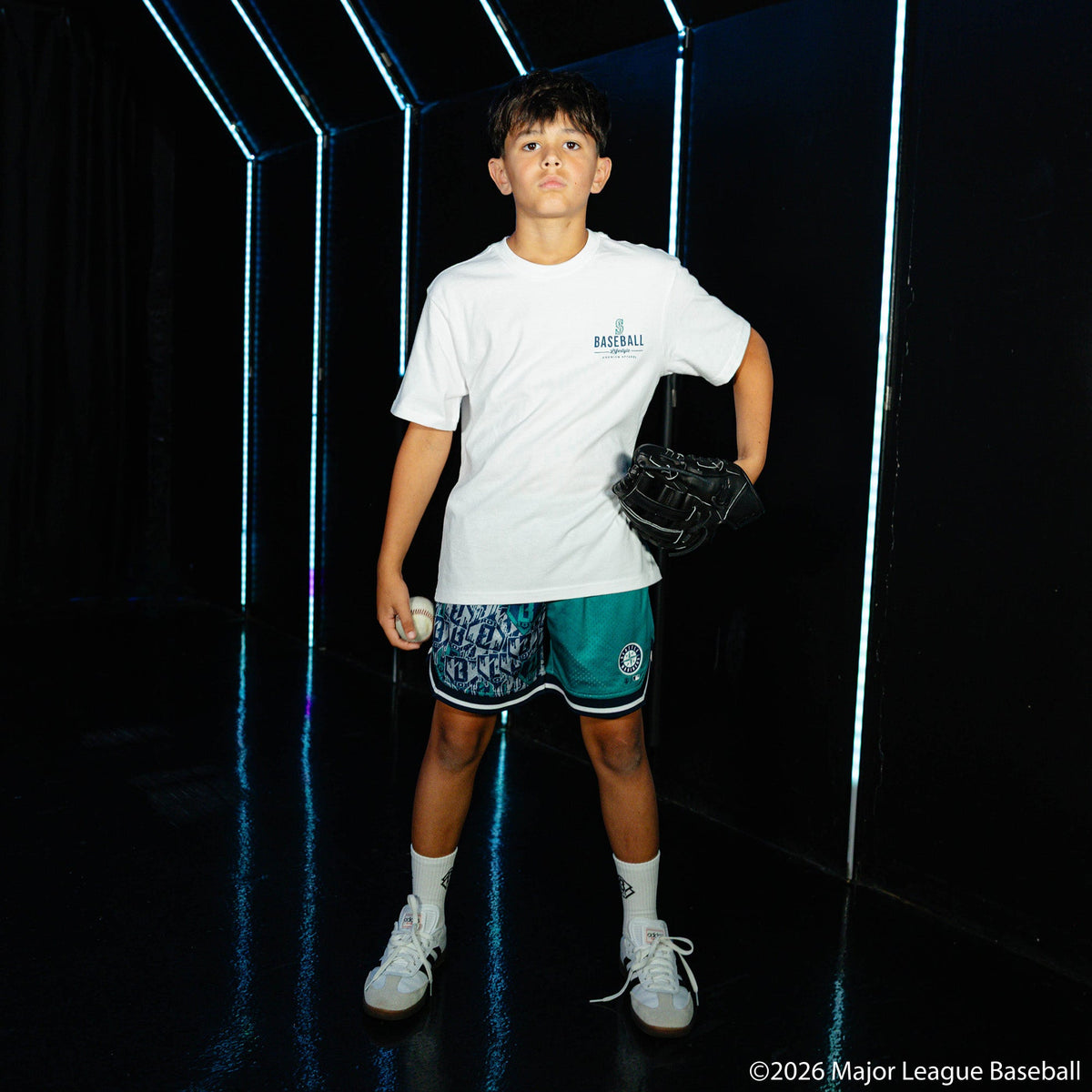 Seattle Mariners Sticker Youth Court Shorts