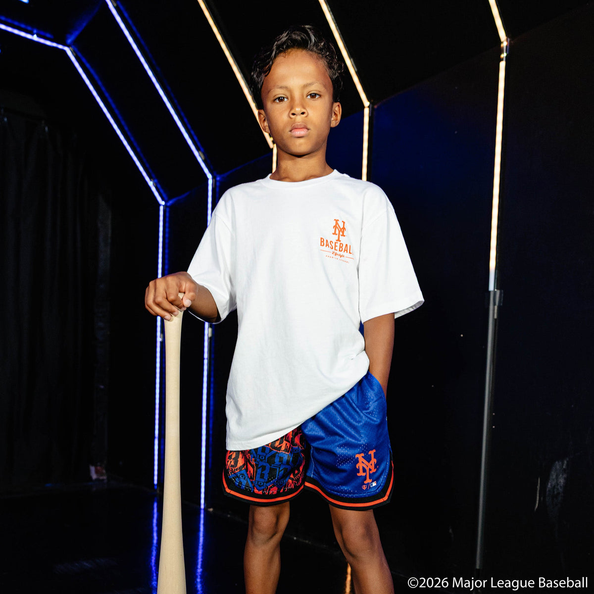 New York Mets Sticker Youth Court Shorts