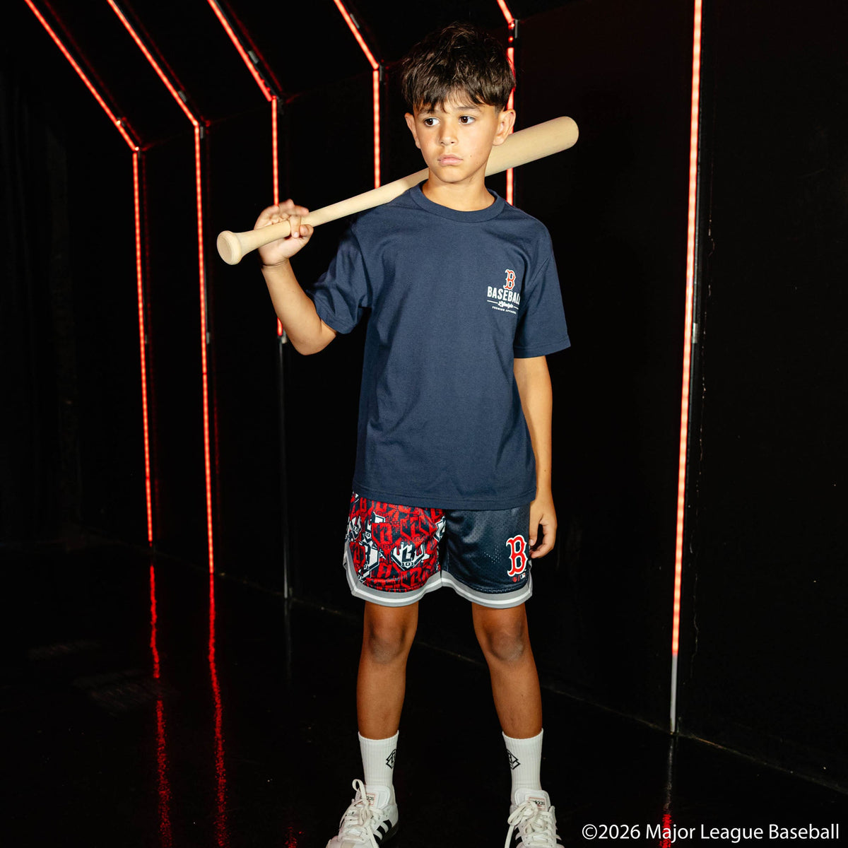 Boston Red Sox Sticker Youth Court Shorts
