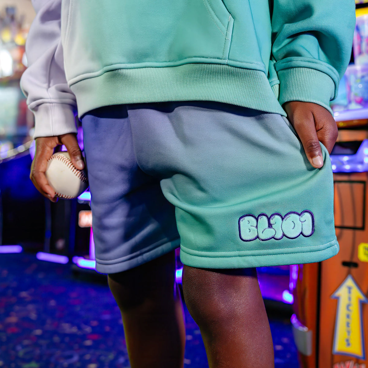 Cotton Candy Youth Sweatshorts - Galaxy Grape