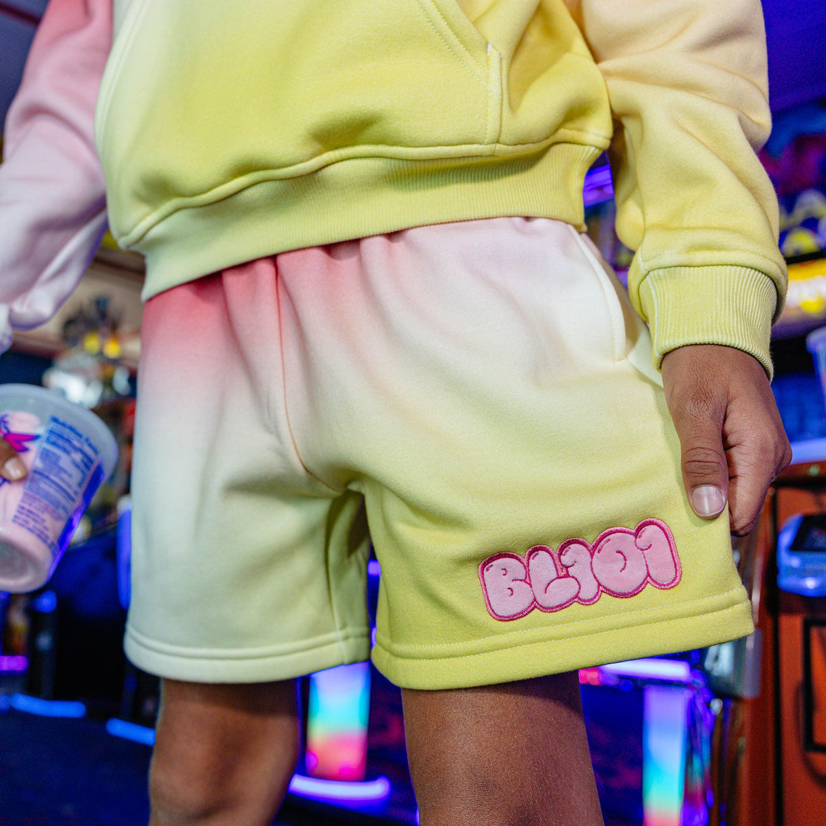 Cotton Candy Youth Sweatshorts - Pink Lemonade