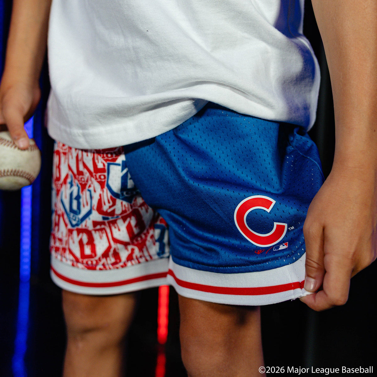 Chicago Cubs Sticker Youth Court Shorts