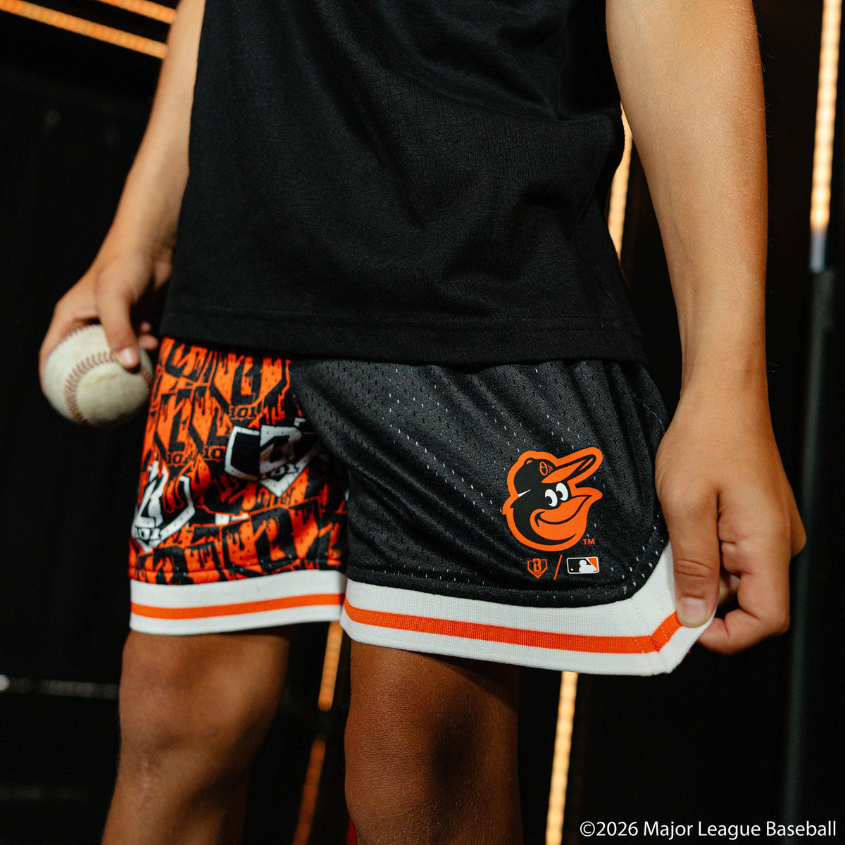 Baltimore Orioles Sticker Youth Court Shorts