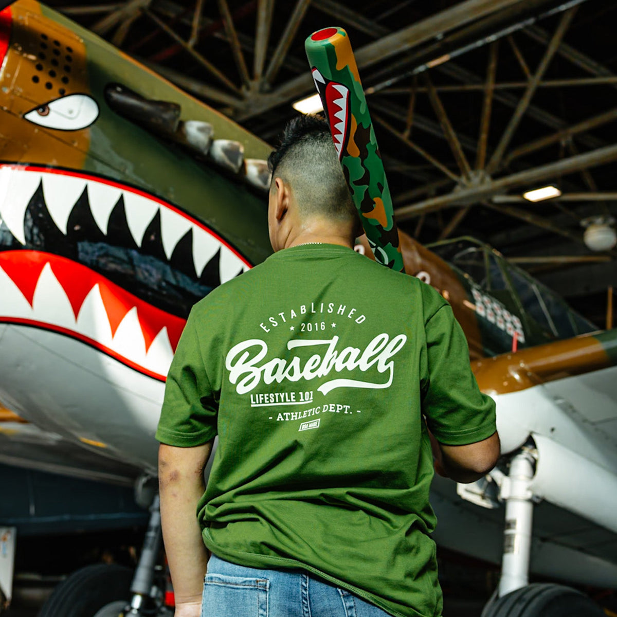 Established Tee - Green/Bone