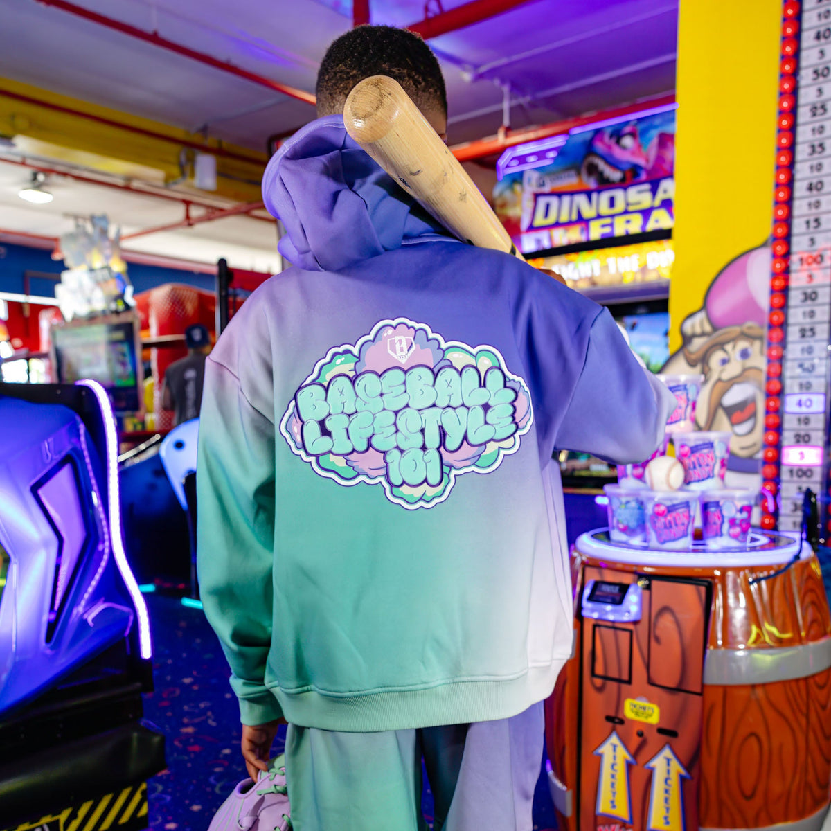 Cotton Candy Youth Hoodie - Galaxy Grape