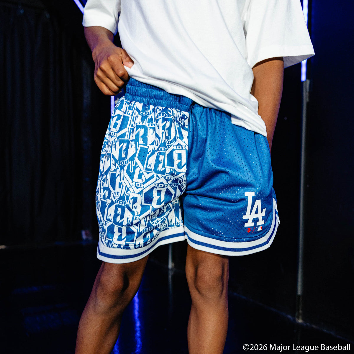 Los Angeles Dodgers Sticker Youth Court Shorts