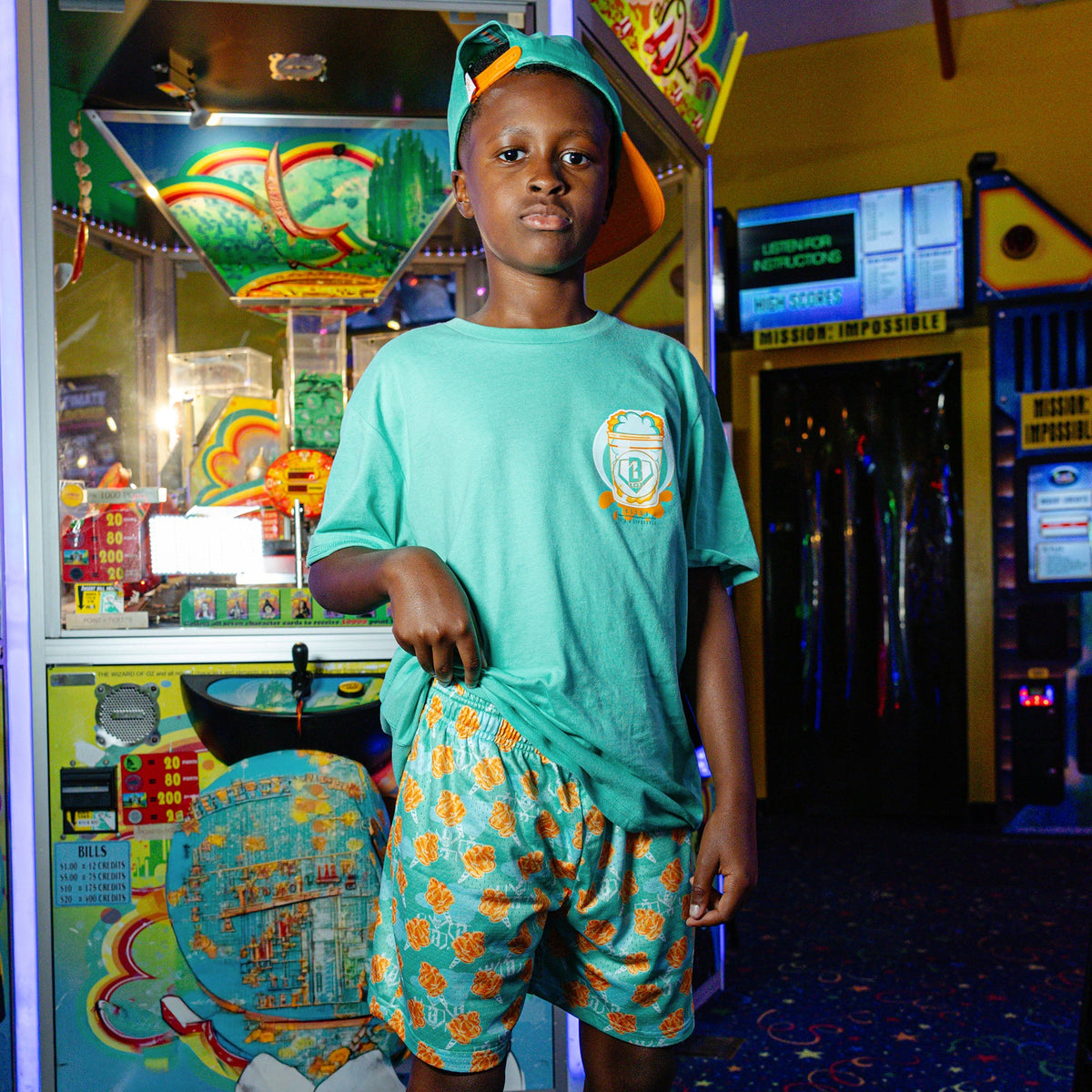 Home Run Sugar Youth Shorts - Tangerine Freeze