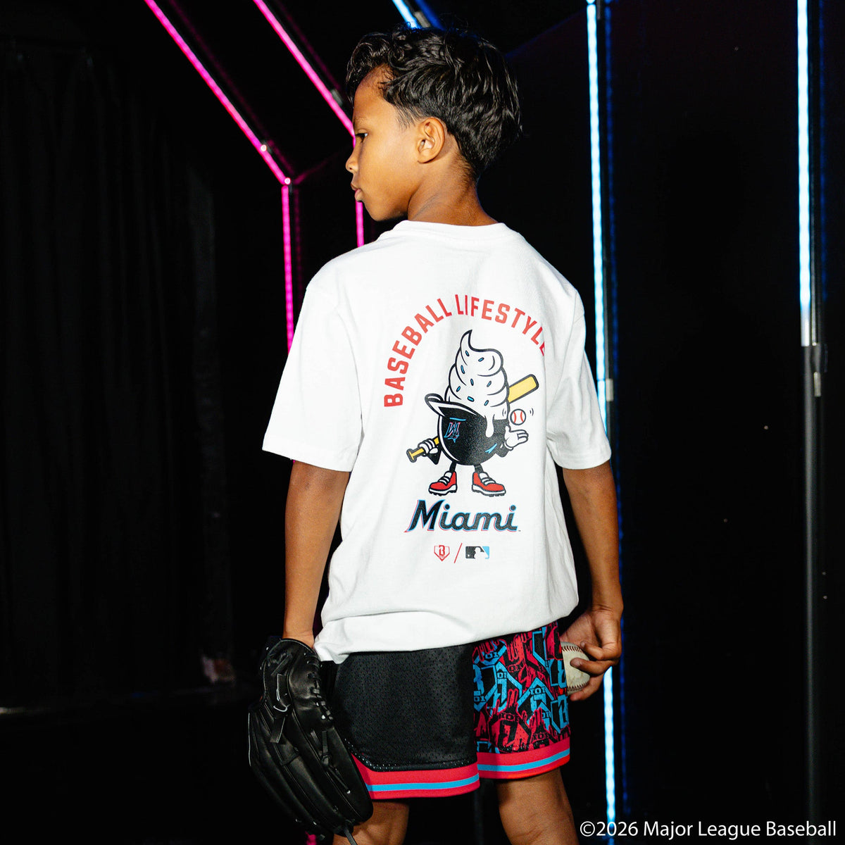 Miami Marlins Ice Cream Cap Youth Tee