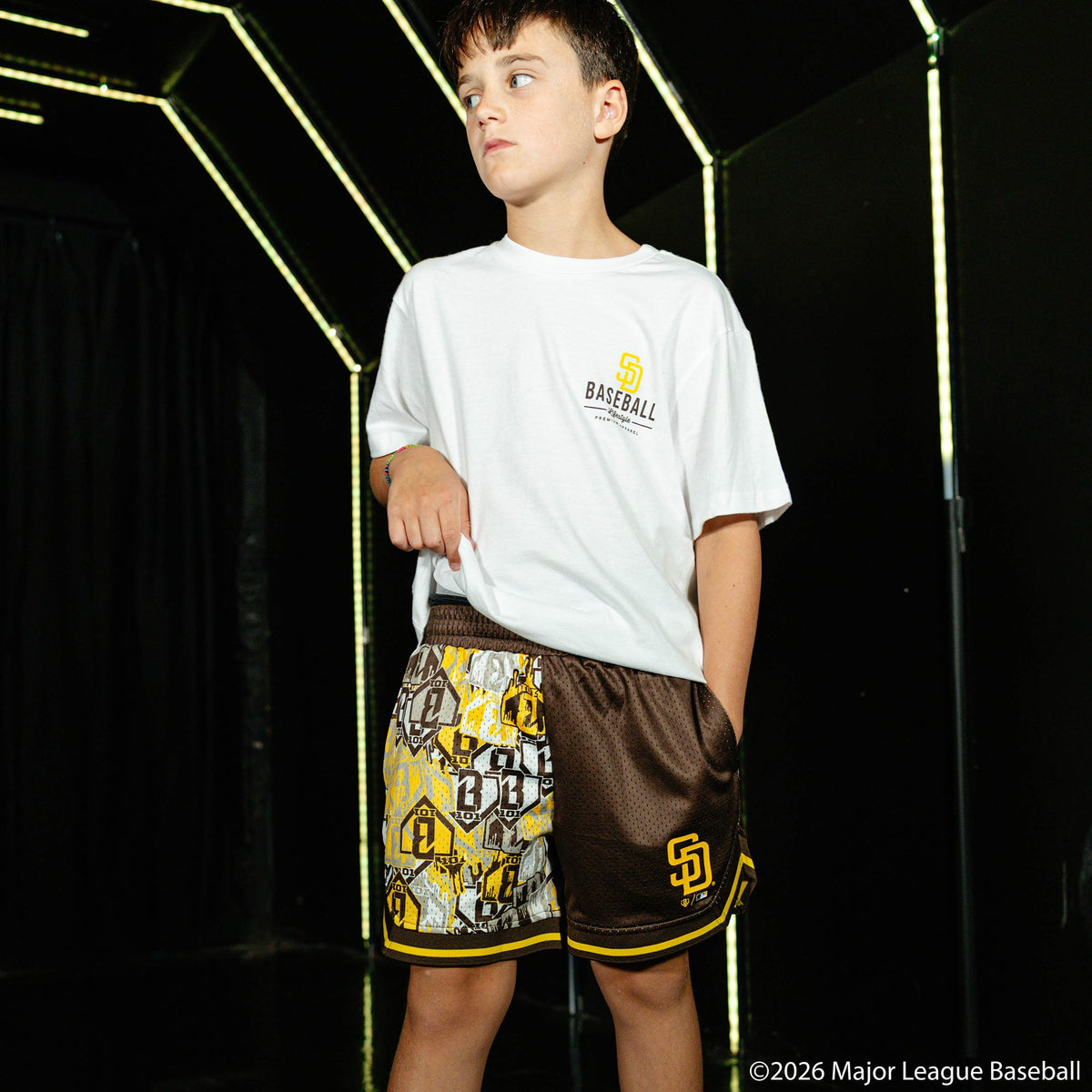 San Diego Padres Sticker Youth Court Shorts