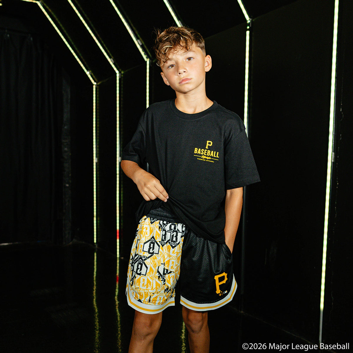 Pittsburgh Pirates Sticker Youth Court Shorts