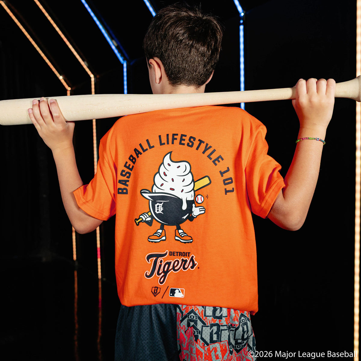 Detroit Tigers Ice Cream Cap Youth Tee