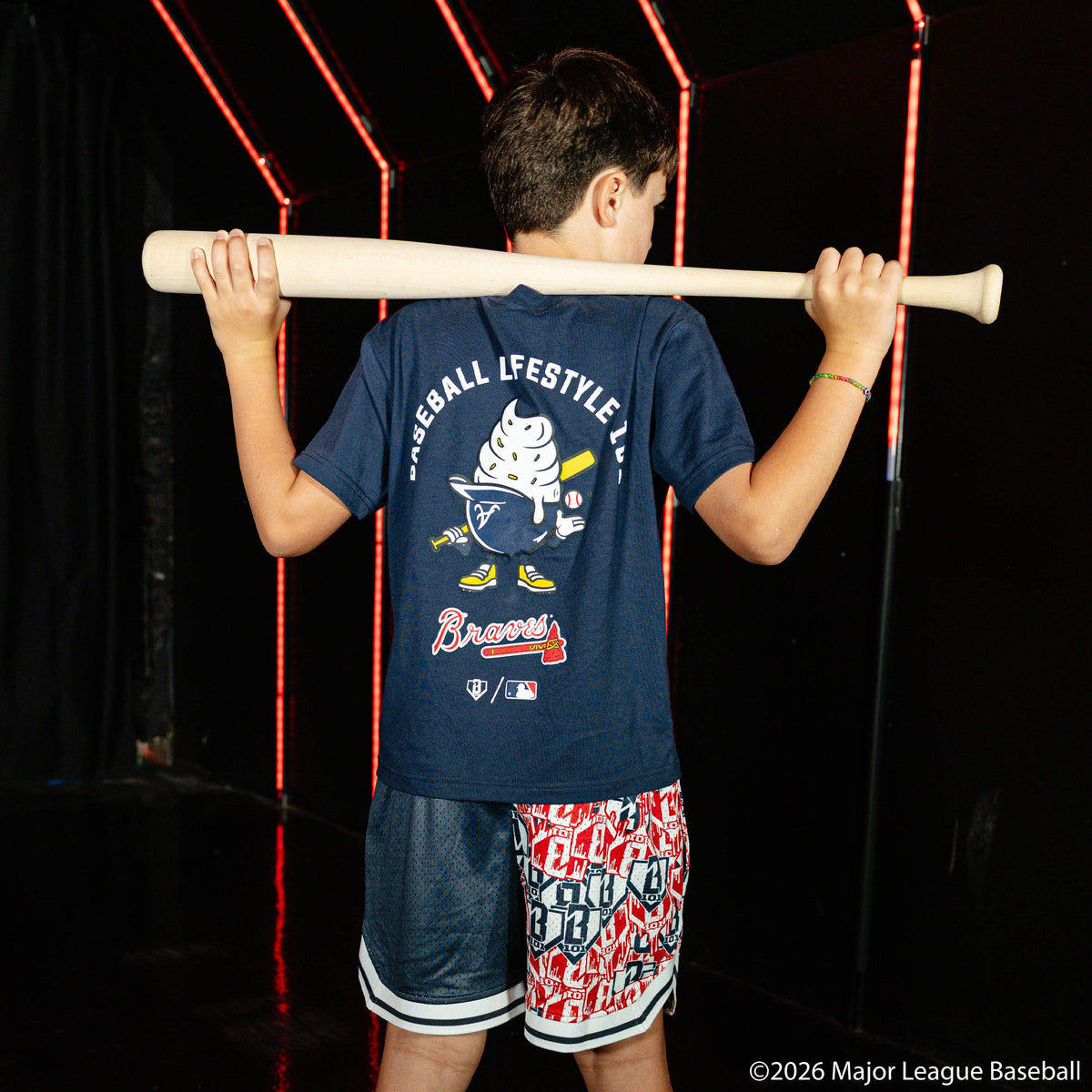 Atlanta Braves Sticker Youth Court Shorts