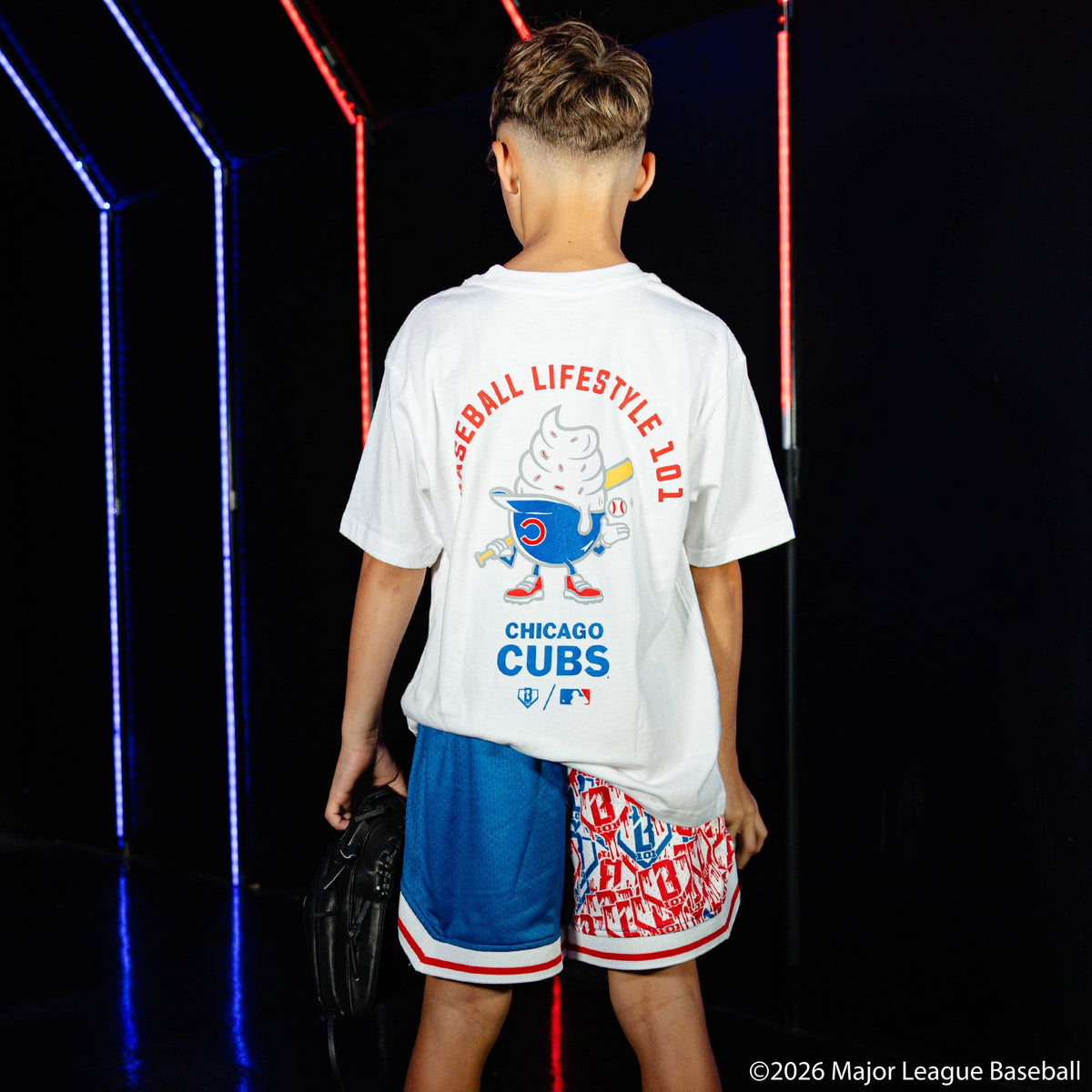 Chicago Cubs Sticker Youth Court Shorts