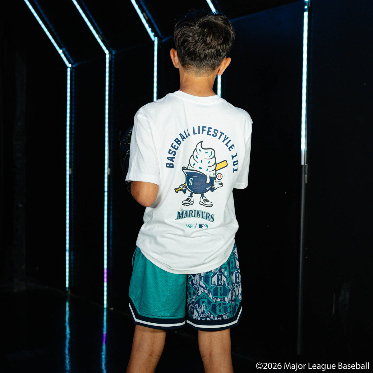 Seattle Mariners Sticker Youth Court Shorts