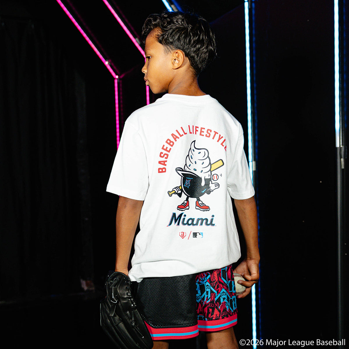 Miami Marlins Sticker Youth Court Shorts