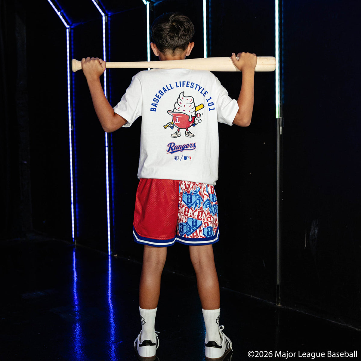 Texas Rangers Sticker Youth Court Shorts