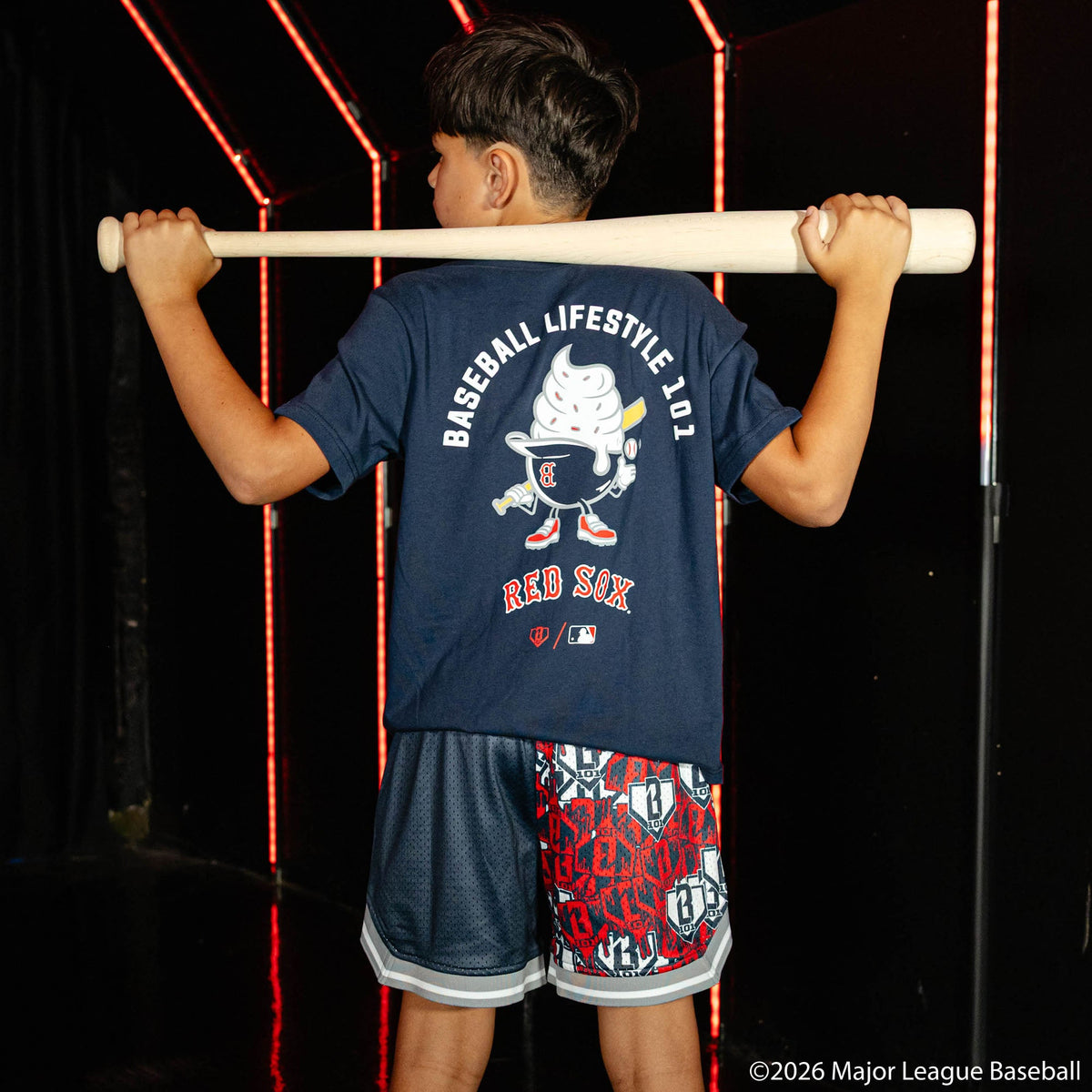 Boston Red Sox Sticker Youth Court Shorts