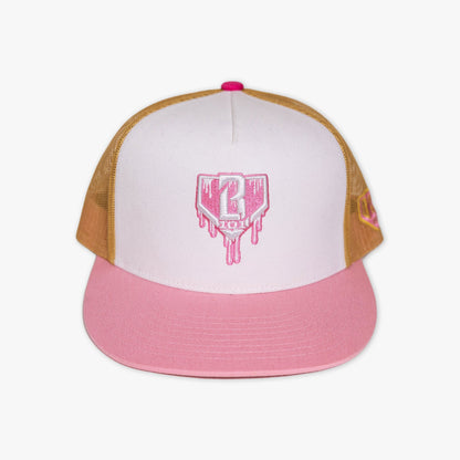 Drip Mesh Off Field Snapback - White/Pink