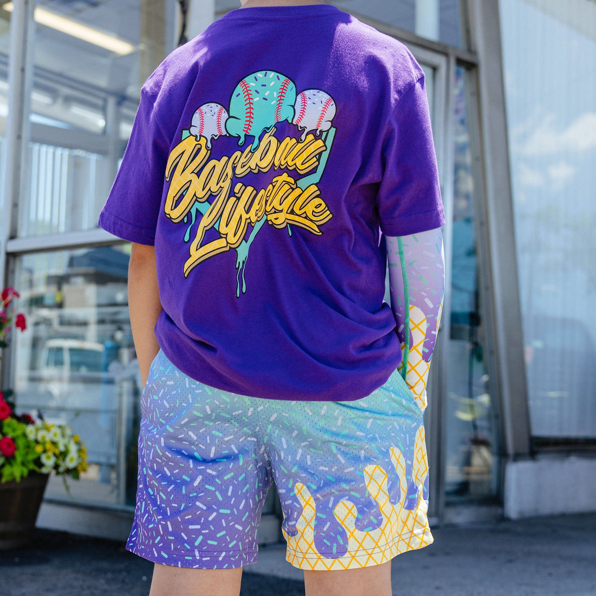 Ice Cream Youth Shorts - Galaxy Grape
